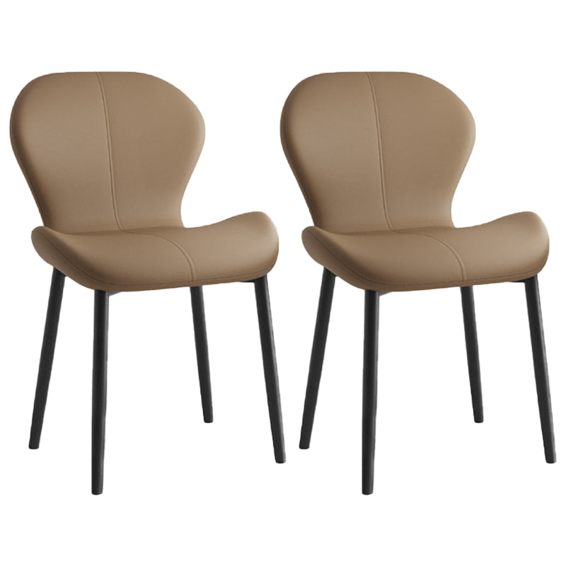 Chaise d'appoint scandinave pour salle d'étude, finition mate, en cuir PU, chaise de salle à manger Parsons