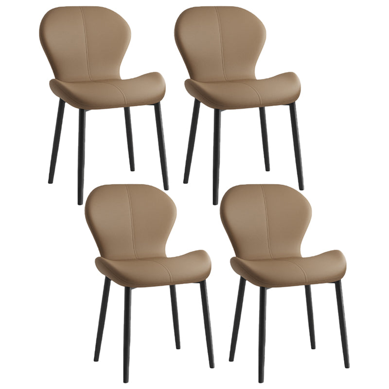 Chaise d'appoint scandinave pour salle d'étude, finition mate, en cuir PU, chaise de salle à manger Parsons