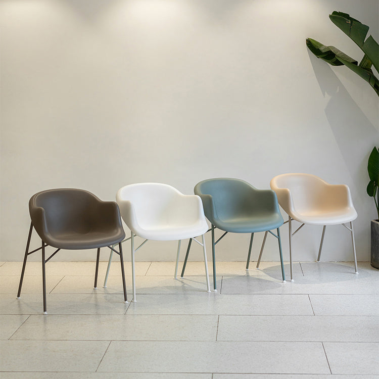 Fauteuil de salle à manger en plastique de Style scandinave, chaise simple à dossier solide pour usage domestique