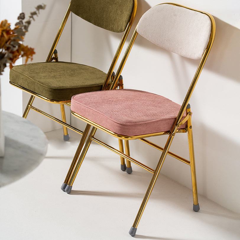 Chaises d'appoint de salle à manger pliantes de style industriel Chaises de salle à manger rembourrées sans accoudoirs (Ensemble de 2)