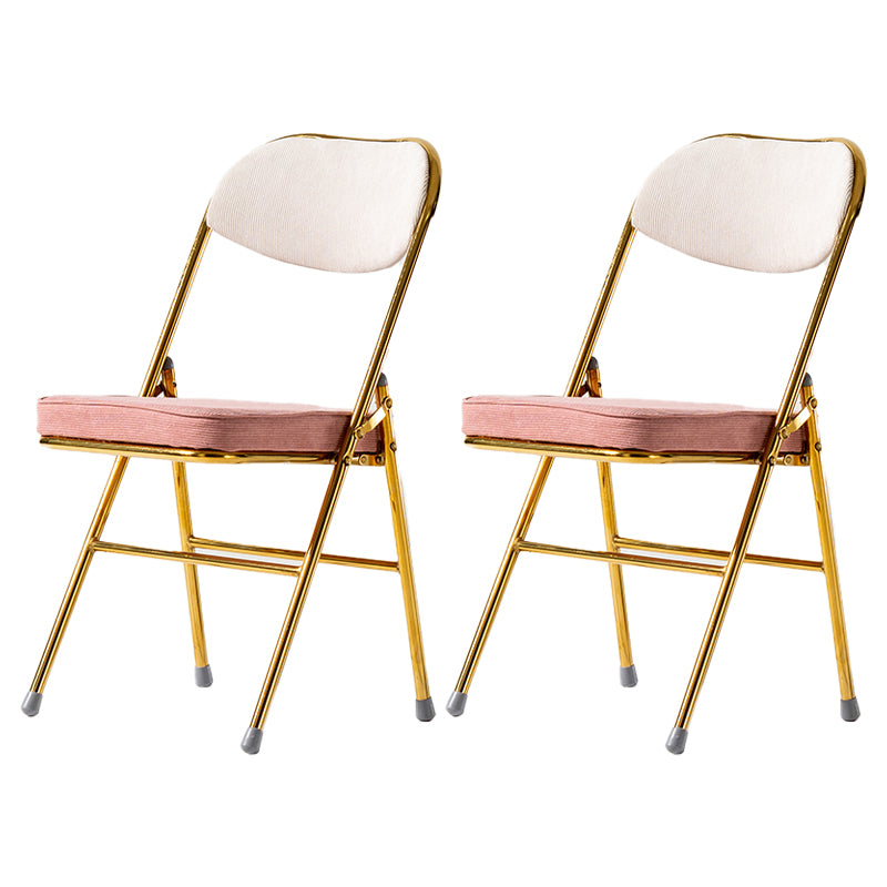 Chaises d'appoint de salle à manger pliantes de style industriel Chaises de salle à manger rembourrées sans accoudoirs (Ensemble de 2)