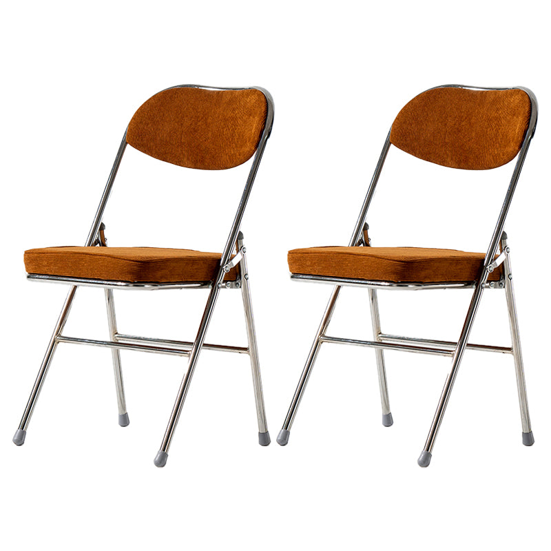 Chaises d'appoint de salle à manger pliantes de style industriel Chaises de salle à manger rembourrées sans accoudoirs (Ensemble de 2)