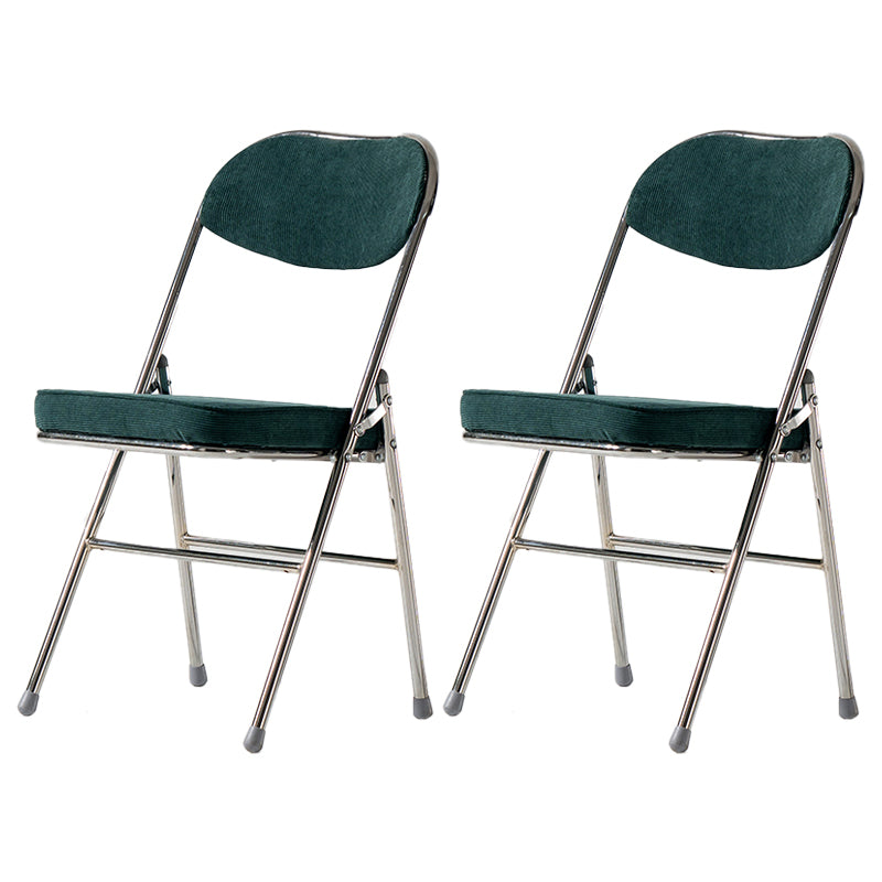 Chaises d'appoint de salle à manger pliantes de style industriel Chaises de salle à manger rembourrées sans accoudoirs (Ensemble de 2)