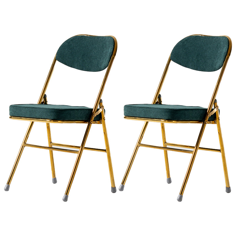 Chaises d'appoint de salle à manger pliantes de style industriel Chaises de salle à manger rembourrées sans accoudoirs (Ensemble de 2)