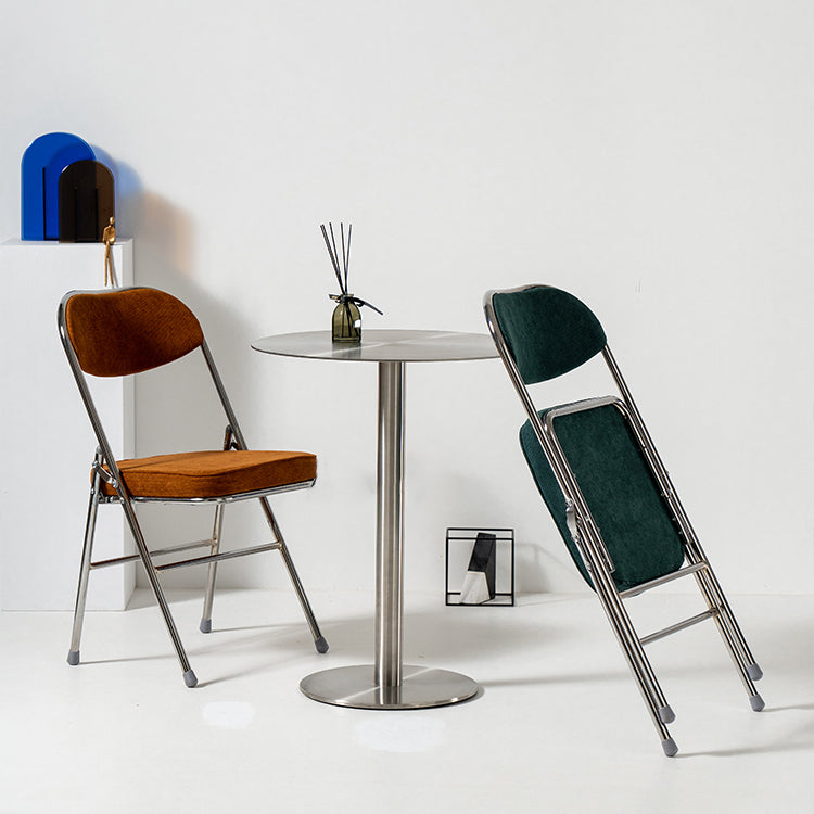 Chaises d'appoint de salle à manger pliantes de style industriel Chaises de salle à manger rembourrées sans accoudoirs (Ensemble de 2)