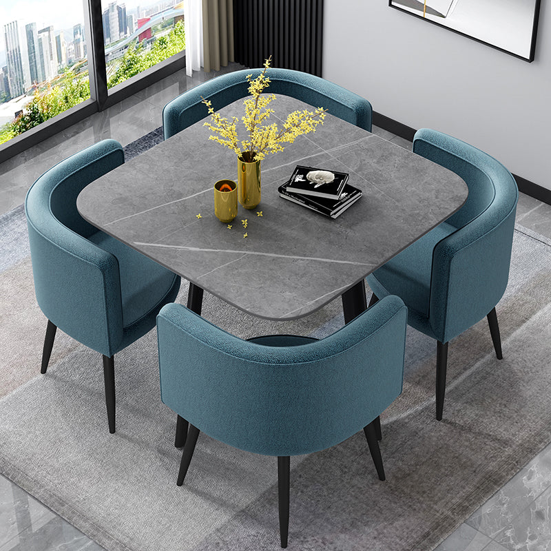 Small Apartment Dining Table Industrial Wind Stone 31.5 Inch Home Dining Table