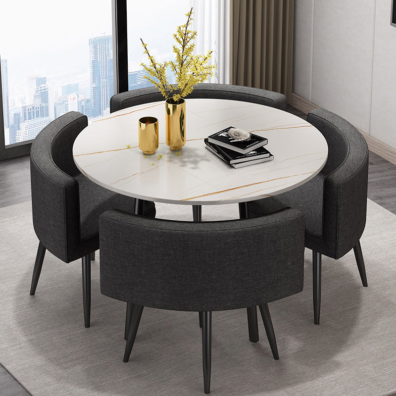 Small Apartment Dining Table Industrial Wind Stone 31.5 Inch Home Dining Table