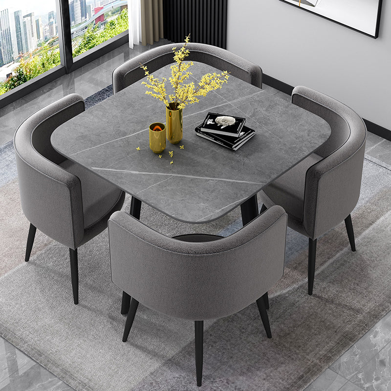 Small Apartment Dining Table Industrial Wind Stone 31.5 Inch Home Dining Table