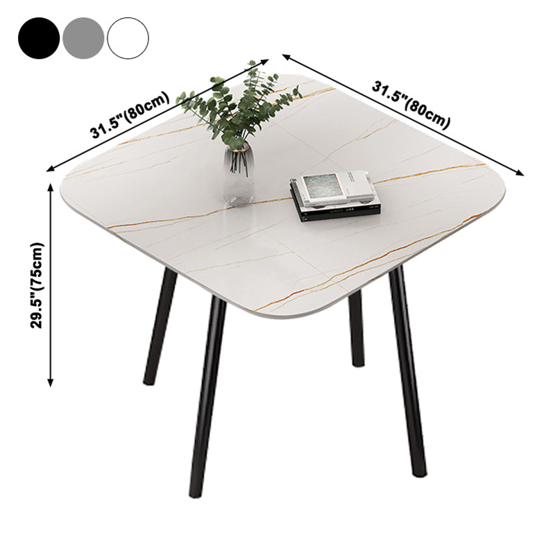 Small Apartment Dining Table Industrial Wind Stone 31.5 Inch Home Dining Table