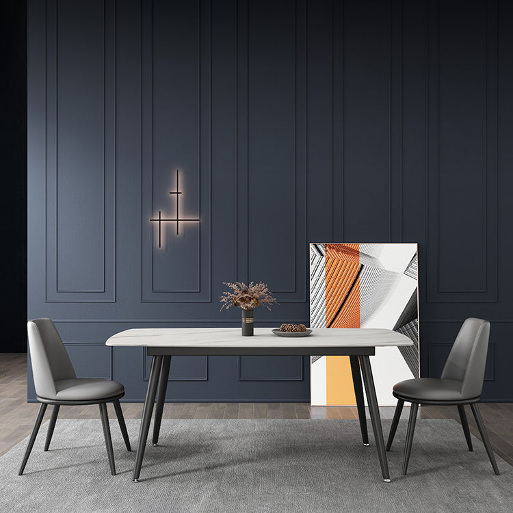 Industrial Style Stone Dining Table 4 Legs Dining Site Table for Dining Room