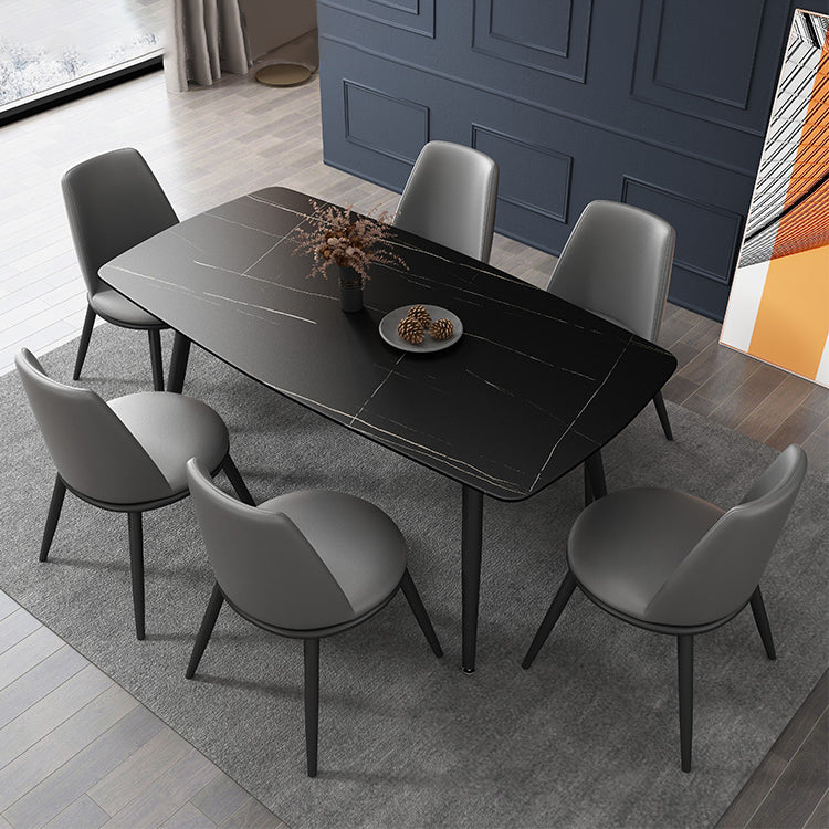 Industrial Style Stone Dining Table 4 Legs Dining Site Table for Dining Room
