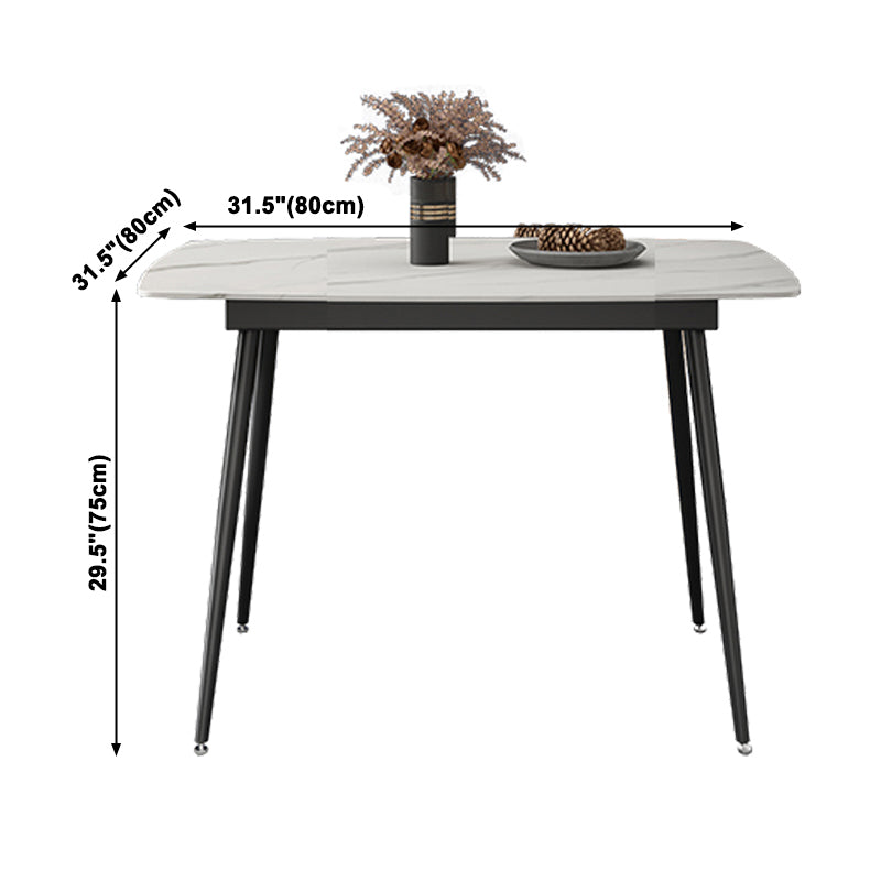 Industrial Style Stone Dining Table 4 Legs Dining Site Table for Dining Room