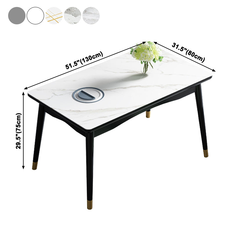 Mesa de comedor estándar superior de piedra sinterizada industrial Mesa de comedor rectangular para cocina