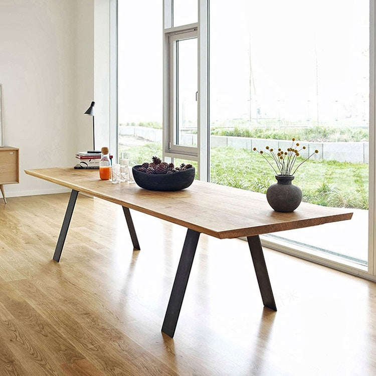 Metall Industrial Rechteck Esstisch Massiv Holz Tisch mit 4 Beinen
