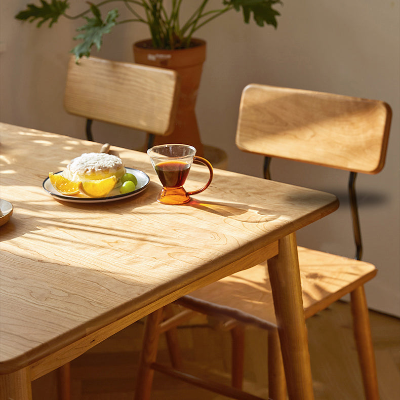 Rechteck für Freizeitstil Esstisch Holzfarbe fester Tisch mit massivem Holz