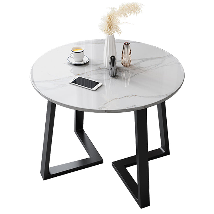 Glam runder 31-Zoll-Esstisch Standard-Esstisch aus gesintertem Stein mit für die Küche