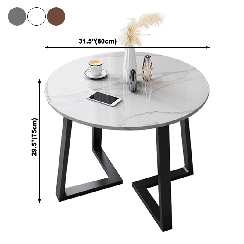 Glam runder 31-Zoll-Esstisch Standard-Esstisch aus gesintertem Stein mit für die Küche