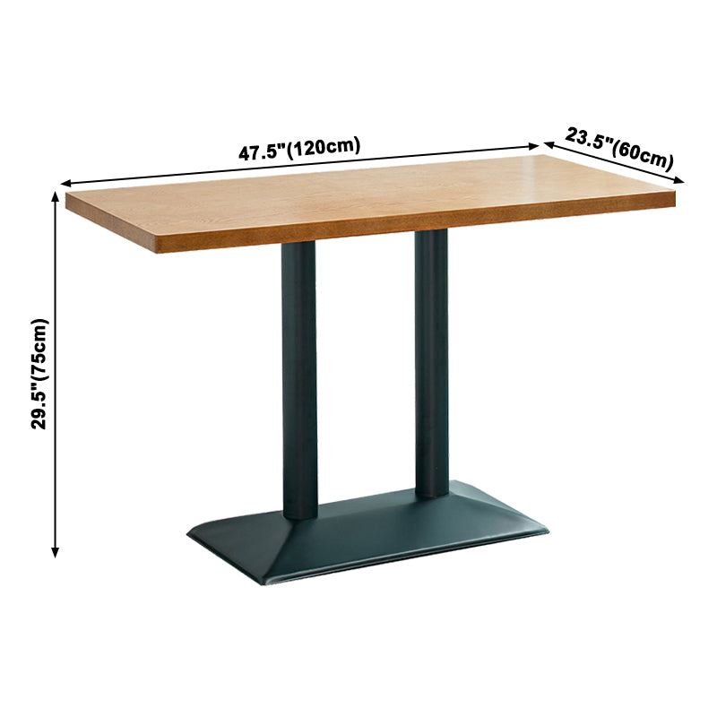 Industrial Style Brown Dining Table Wooden Table with Black Frame for Dining Room