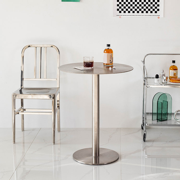 Industriële stijl zilveren eettafel roestvrijstalen tafel voor huisgebruik