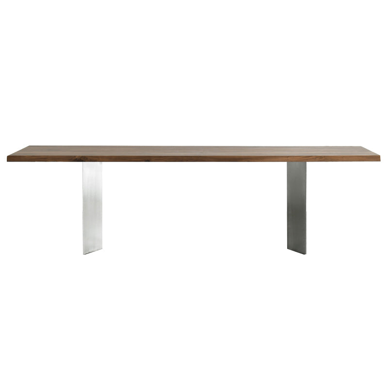 Metal Industrial Rectangle Dining Table Solid Woop Top Table for Kitchen and Dining Room