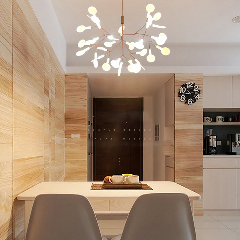 Luce a ciondolo a LED in oro acrilico nella moderna lampada appesa in acciaio inossidabile in acciaio inossidabile