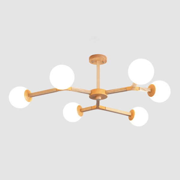 Holzkugel geformt Kronleuchter Anhänger Leicht moderne Deckenheizlicht in Holz