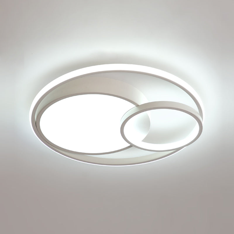 Modern Black & White Ceiling Light  Acrylic Shade LED Flush Mount Light for Living Room