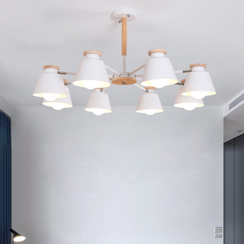 Accesorios de iluminación de lámparas de madera modernos Luz de suspensión de beige múltiple para sala de estar