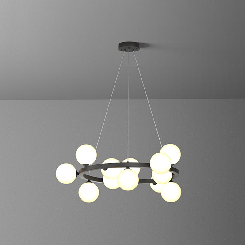 Glob kroonluchter verlichtingsarmaturen Designer Style Multi-Head Suspension Light met witte schaduw