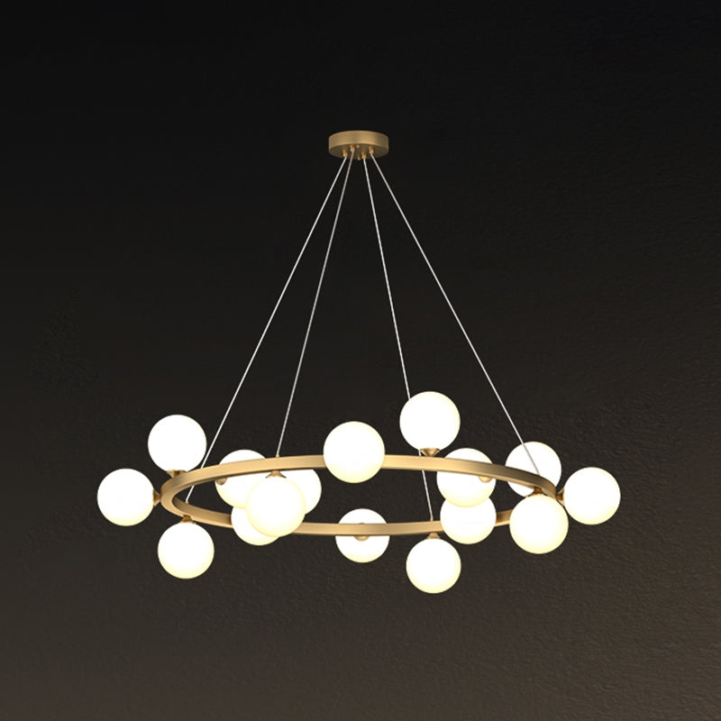 Glob kroonluchter verlichtingsarmaturen Designer Style Multi-Head Suspension Light met witte schaduw