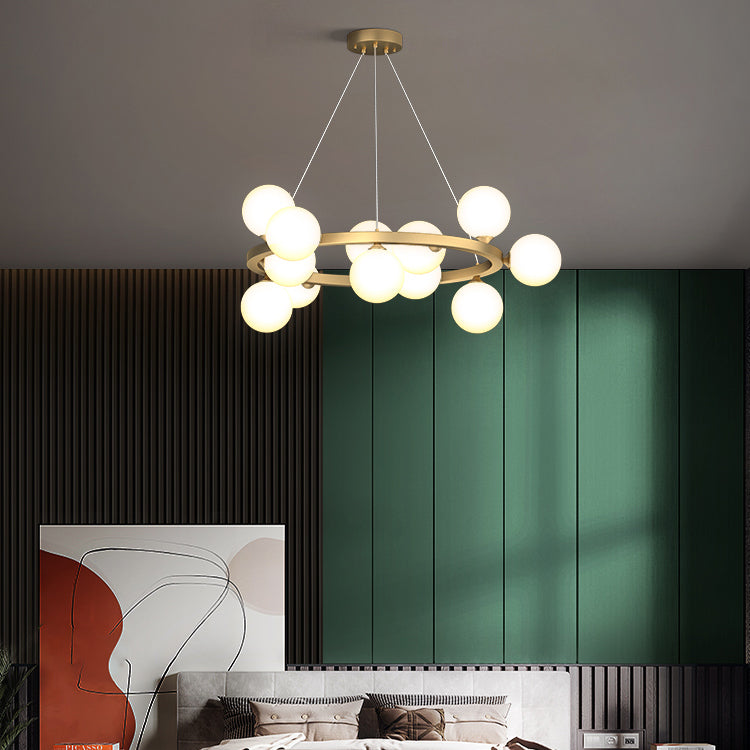 Glob kroonluchter verlichtingsarmaturen Designer Style Multi-Head Suspension Light met witte schaduw