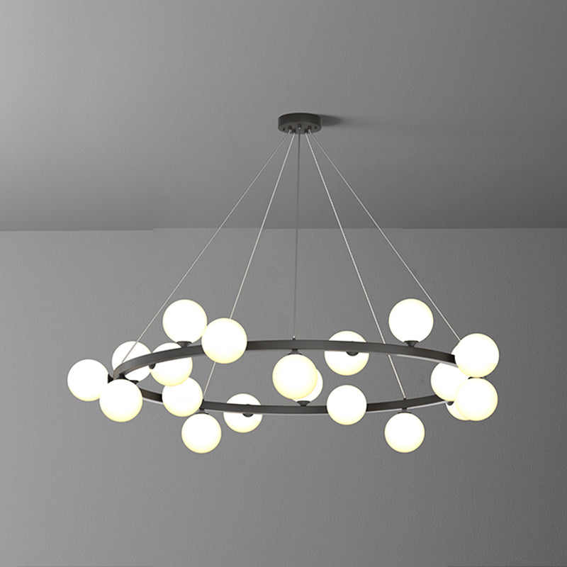Glob kroonluchter verlichtingsarmaturen Designer Style Multi-Head Suspension Light met witte schaduw