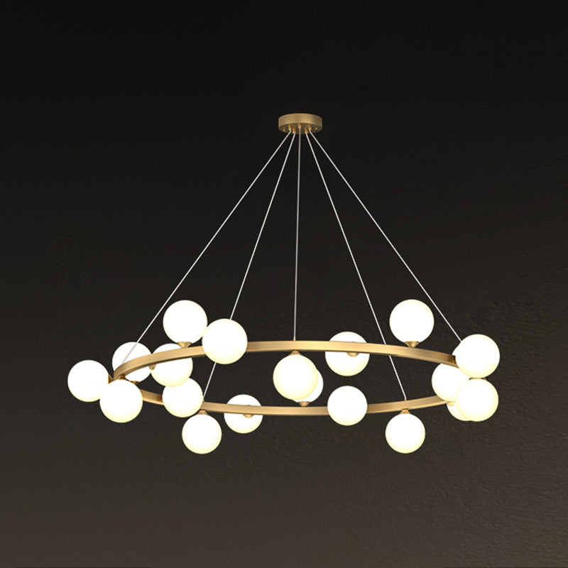 Glob kroonluchter verlichtingsarmaturen Designer Style Multi-Head Suspension Light met witte schaduw