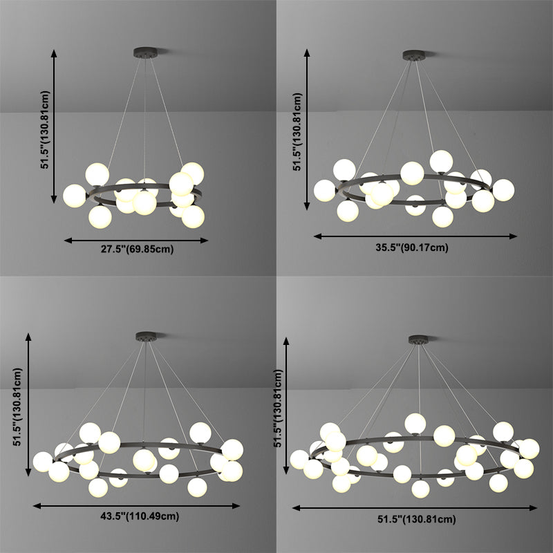 Glob kroonluchter verlichtingsarmaturen Designer Style Multi-Head Suspension Light met witte schaduw