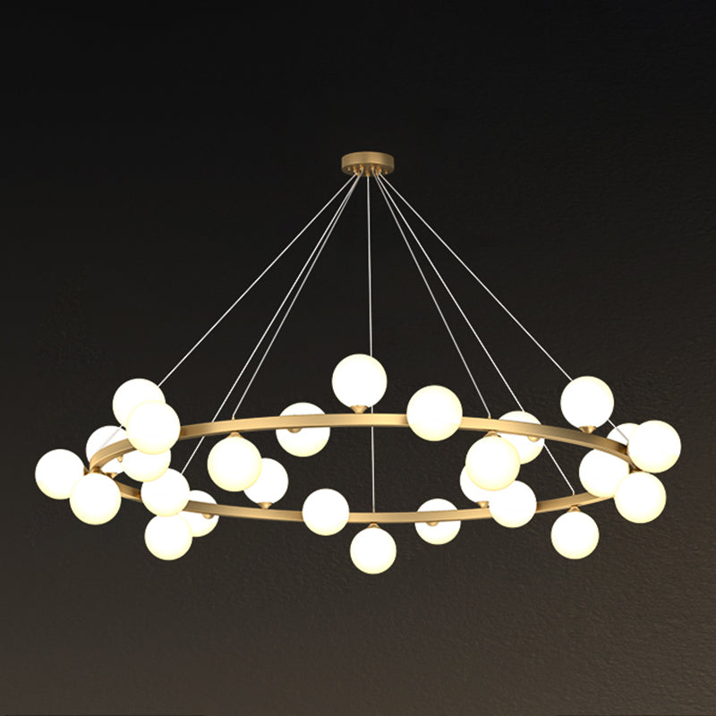 Glob kroonluchter verlichtingsarmaturen Designer Style Multi-Head Suspension Light met witte schaduw