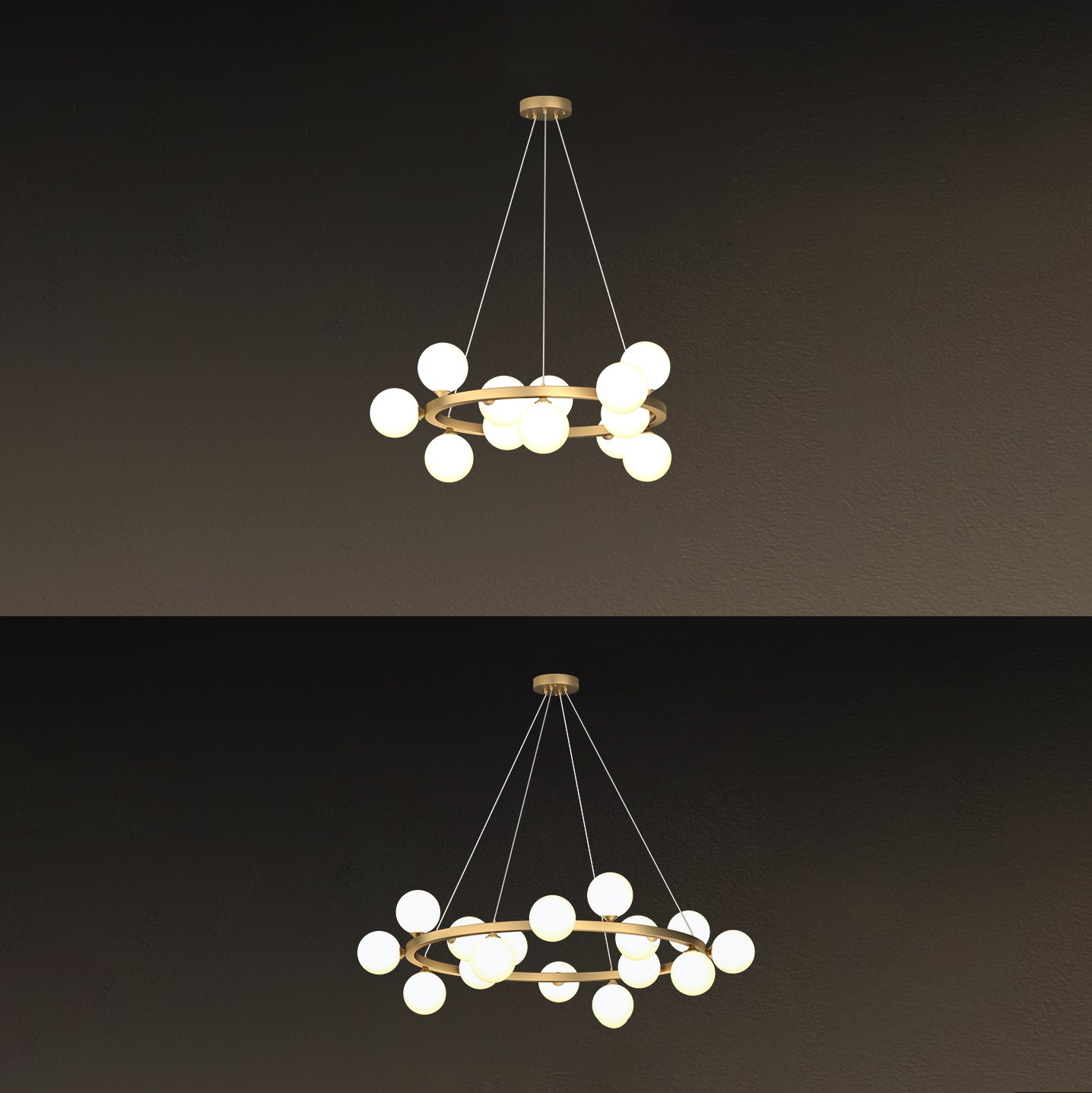 Glob kroonluchter verlichtingsarmaturen Designer Style Multi-Head Suspension Light met witte schaduw