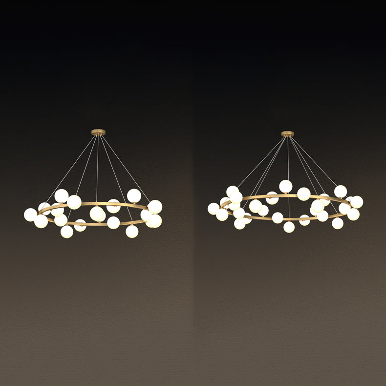 Glob kroonluchter verlichtingsarmaturen Designer Style Multi-Head Suspension Light met witte schaduw