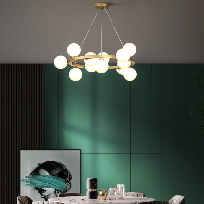 Glob kroonluchter verlichtingsarmaturen Designer Style Multi-Head Suspension Light met witte schaduw