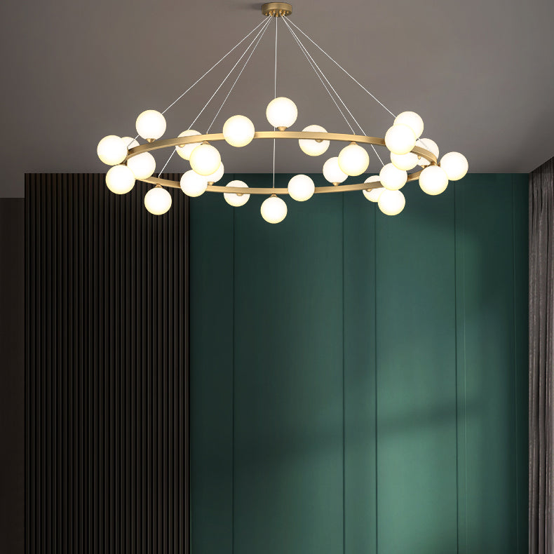 Glob kroonluchter verlichtingsarmaturen Designer Style Multi-Head Suspension Light met witte schaduw