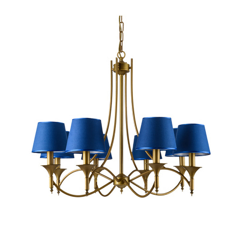 Multi-Head Chandelier Lighting Fixtures Traditional Chandelier Pendant Light with Fabric Shade