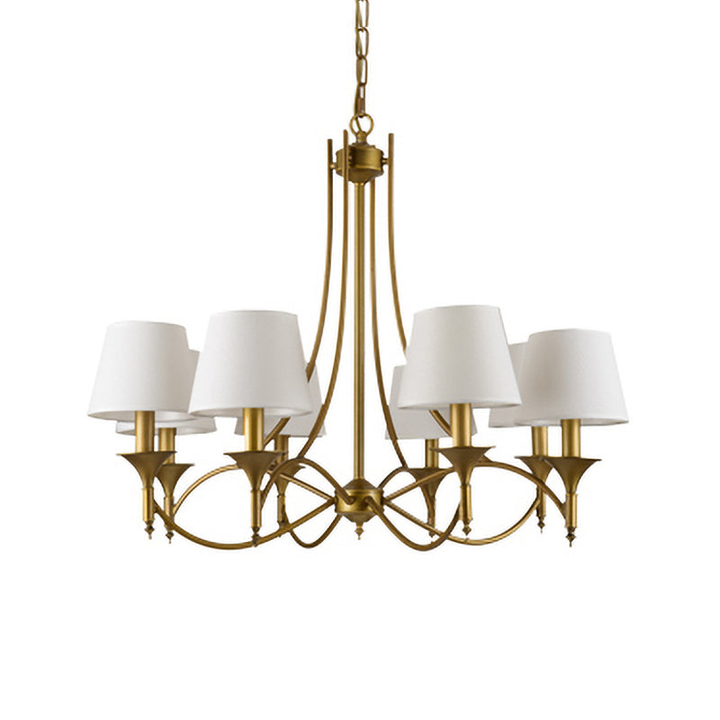 Multi-Head Chandelier Lighting Fixtures Traditional Chandelier Pendant Light with Fabric Shade