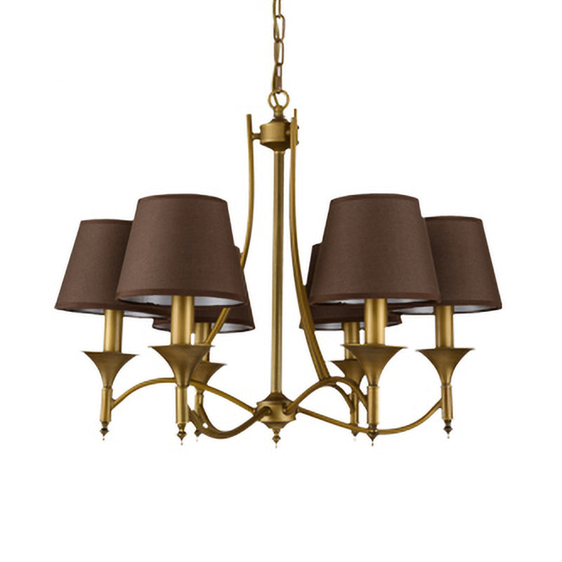 Multi-Head Chandelier Lighting Fixtures Traditional Chandelier Pendant Light with Fabric Shade