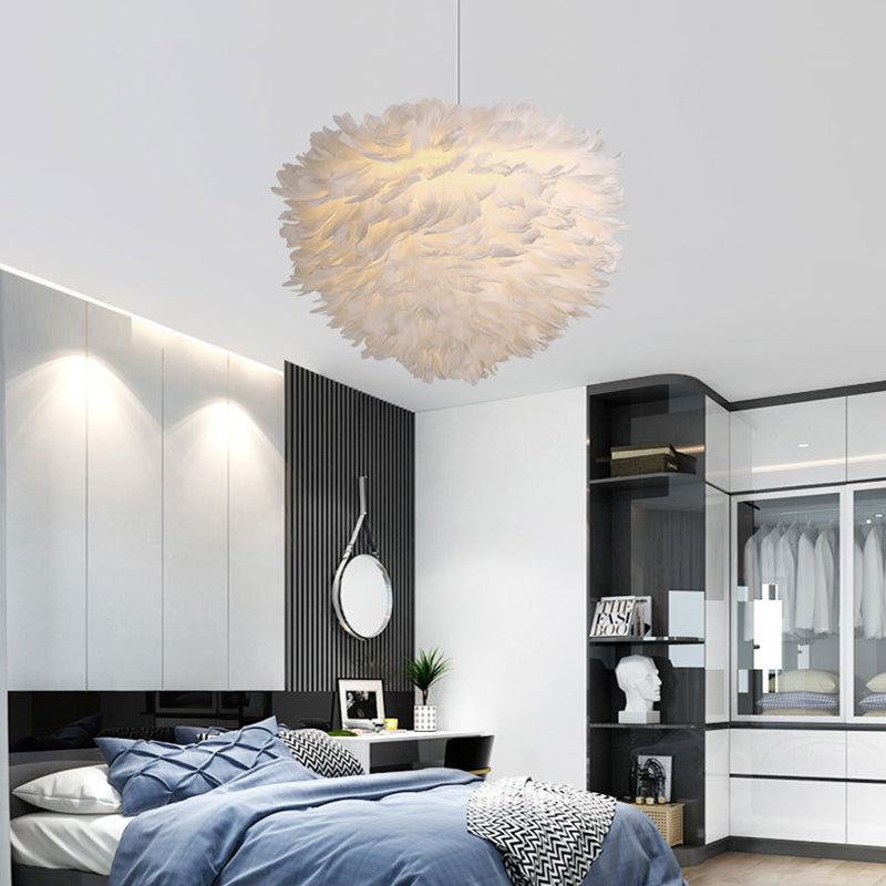Feather Hanging Lights Modern Style Pendant Light Kit for Living Room Bedroom