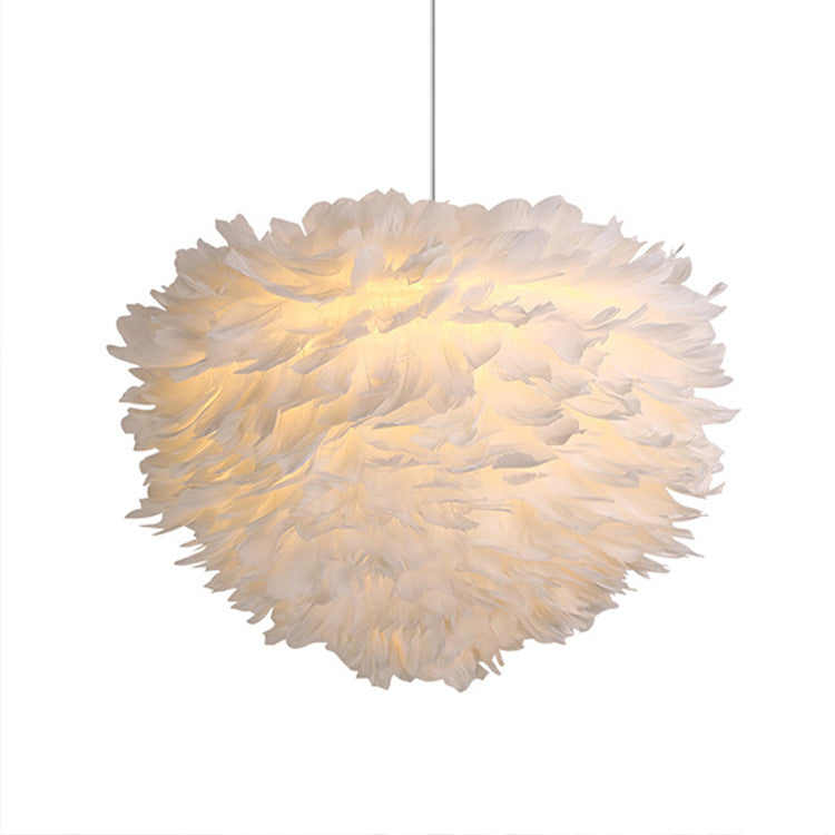 Feather Hanging Lights Modern Style Pendant Light Kit for Living Room Bedroom