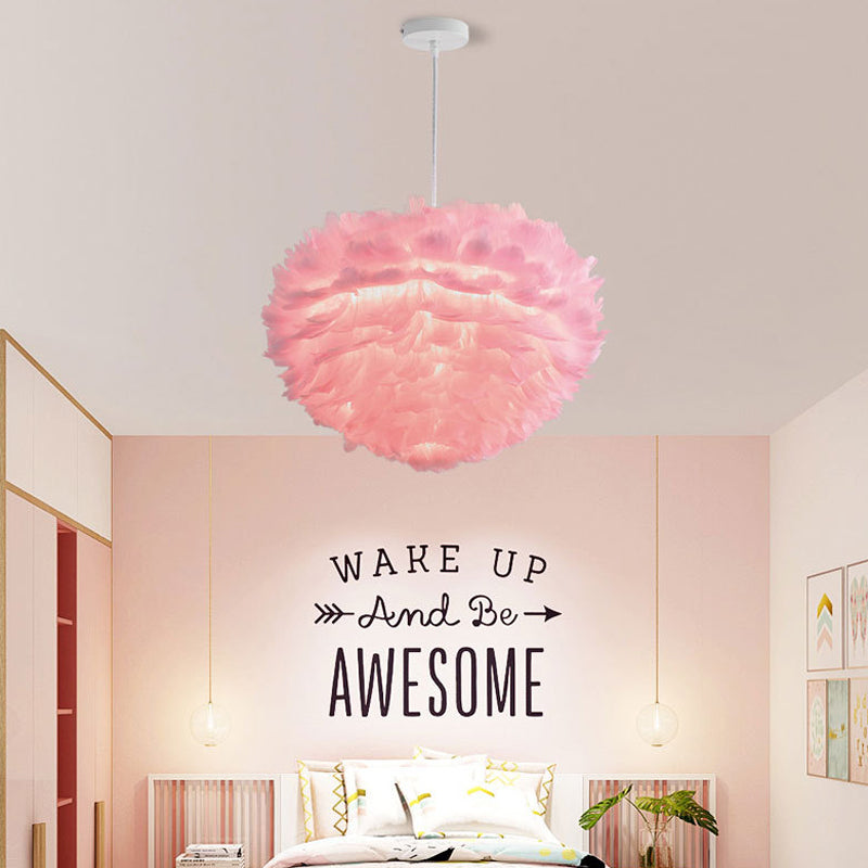 Feather Hanging Lights Modern Style Pendant Light Kit for Living Room Bedroom