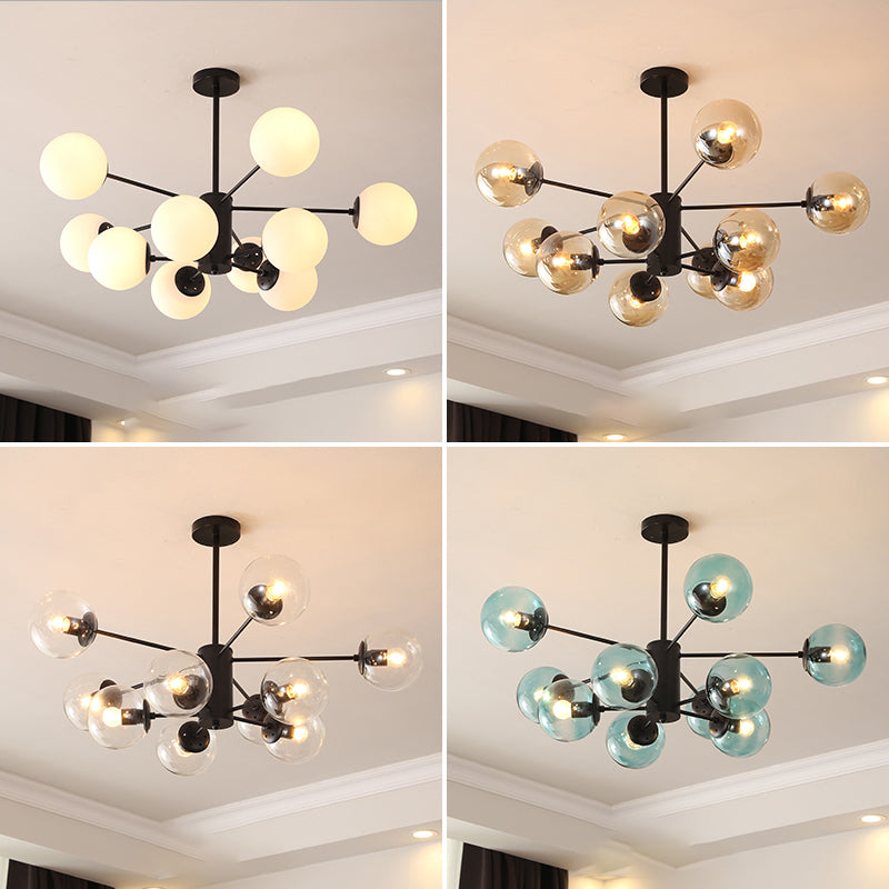 Simplicity Chandelier Light Fixture Black Hanging Ceiling Light for Living Room