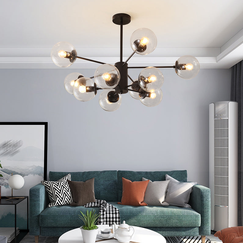 Simplicity Chandelier Light Fixture Black Hanging Ceiling Light for Living Room