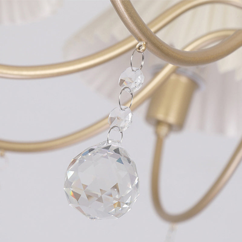 Éclairage de lustre à plusieurs têtes Lument de suspension de cône traditionnelle avec une teinte en tissu