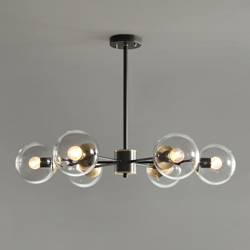 Luci a sospensione del soffitto metallico moderno lampadario lampadario con tonalità di vetro