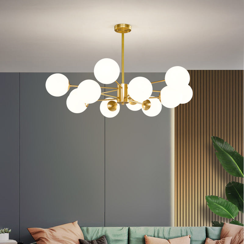 Luci a sospensione del soffitto metallico moderno lampadario lampadario con tonalità di vetro